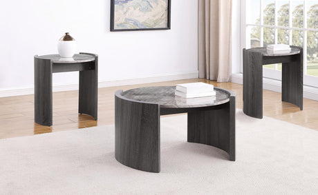 Gladstone Distressed Gray 3-Piece Coffee and End Table Set from Coaster - Luna Furniture