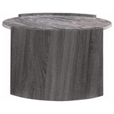 Gladstone Distressed Gray Round Faux Marble Top Coffee Table from Coaster - Luna Furniture