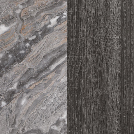 Gladstone Distressed Gray Round Faux Marble Top Coffee Table from Coaster - Luna Furniture