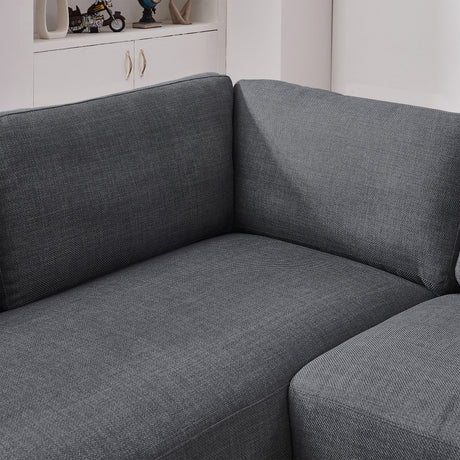 Glander Grey Linen LAF Sectional from Ashcroft Furniture - Luna Furniture