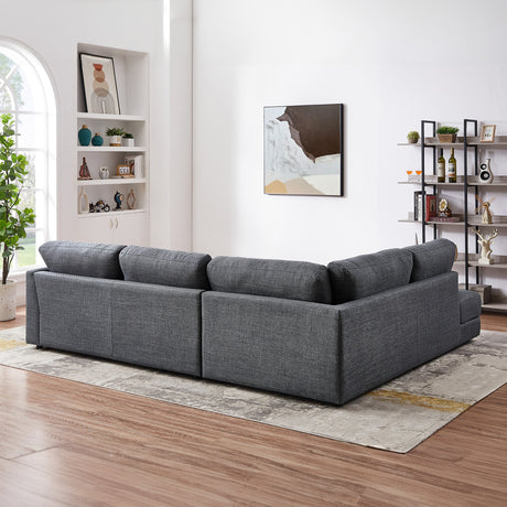 Glander Grey Linen LAF Sectional from Ashcroft Furniture - Luna Furniture