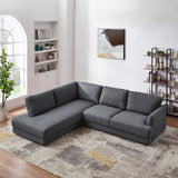 Glander Grey Linen LAF Sectional from Ashcroft Furniture - Luna Furniture