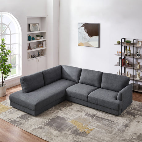 Glander Grey Linen LAF Sectional from Ashcroft Furniture - Luna Furniture