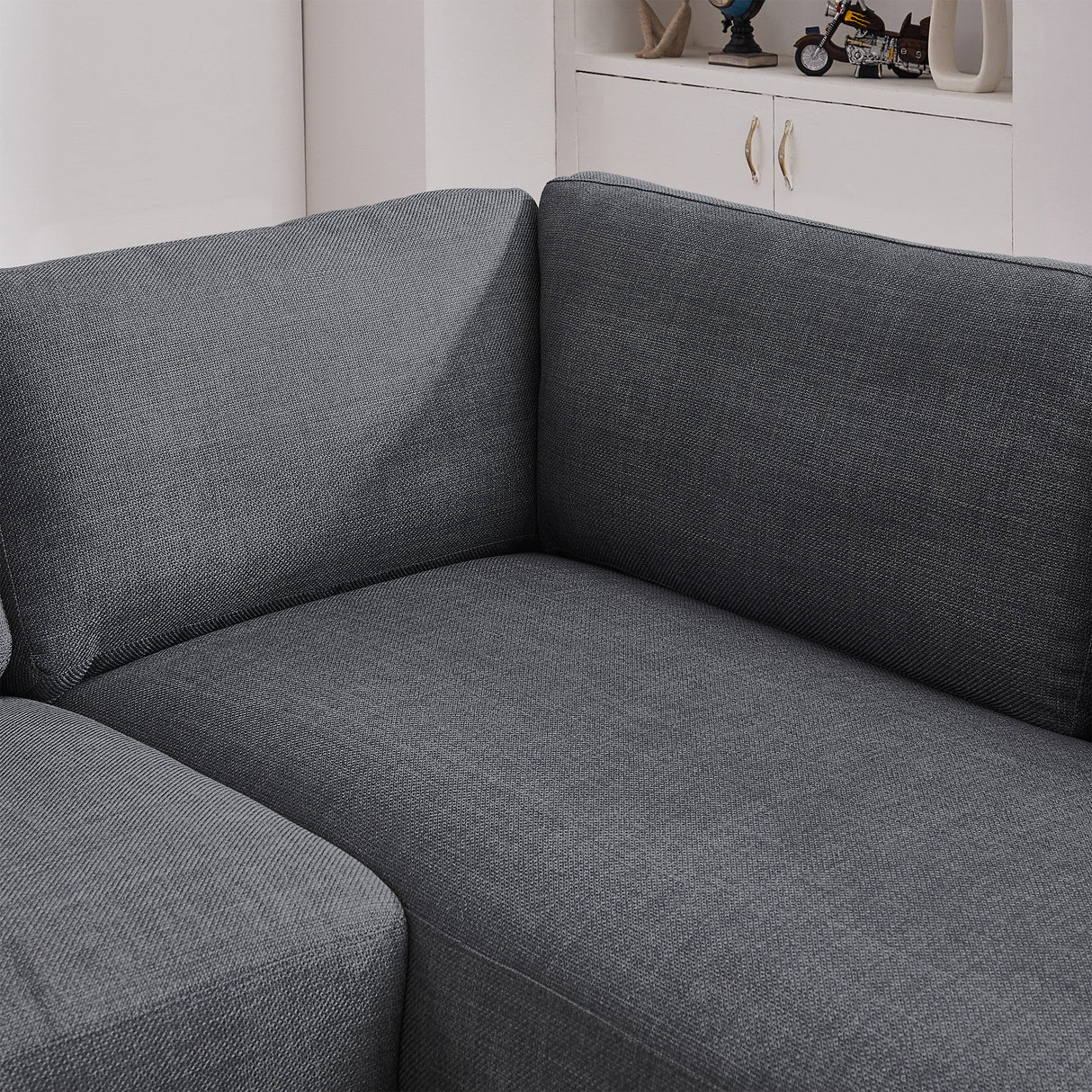 Glander Grey Linen RAF Sectional from Ashcroft Furniture - Luna Furniture