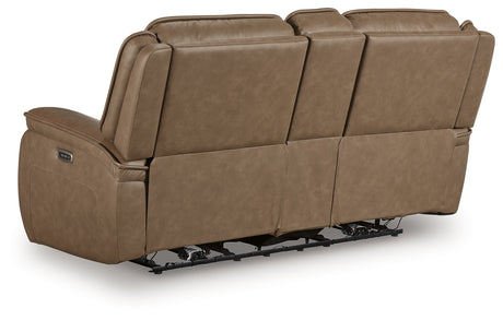 Glencroft Sahara Power Reclining Loveseat with Console from Ashley - Luna Furniture