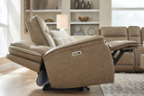 Glencroft Sahara Power Reclining Loveseat with Console from Ashley Furniture - Luna Furniture