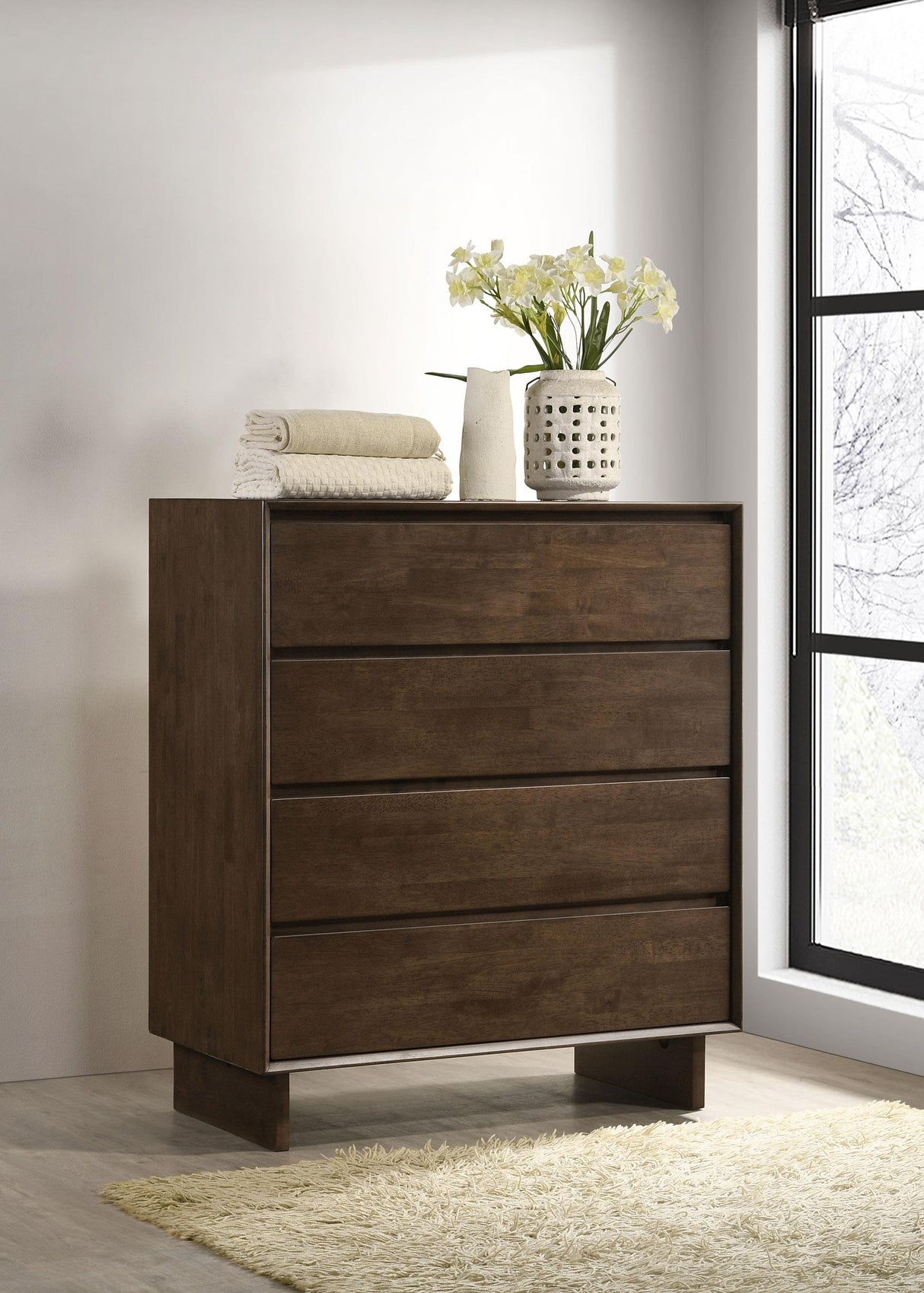 Glenwood Warm Brown 4-Drawer Chest from Coaster - Luna Furniture