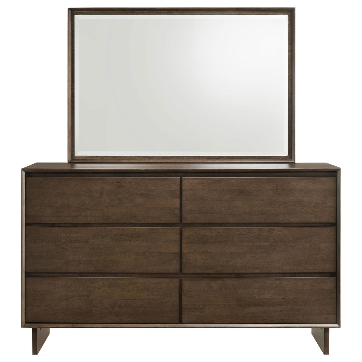 Glenwood Warm Brown 6-Drawer Dresser and Mirror from Coaster - Luna Furniture
