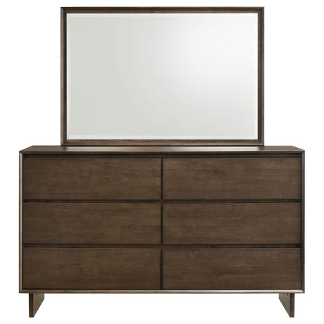 Glenwood Warm Brown 6-Drawer Dresser and Mirror from Coaster - Luna Furniture