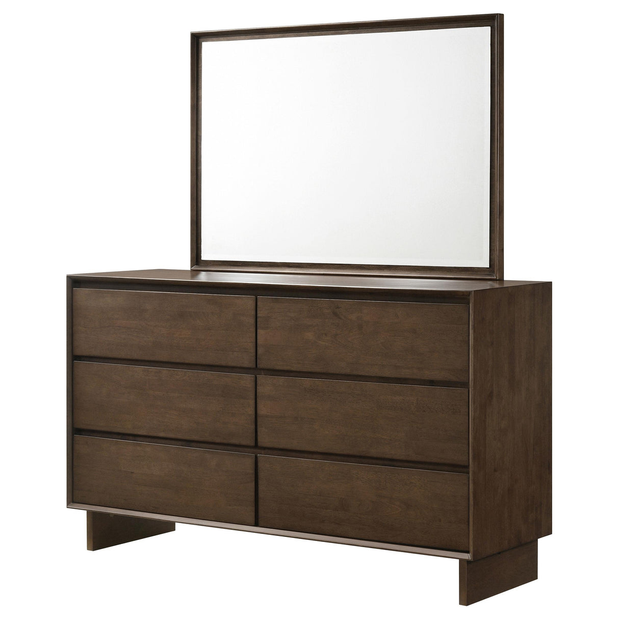 Glenwood Warm Brown 6-Drawer Dresser and Mirror from Coaster - Luna Furniture