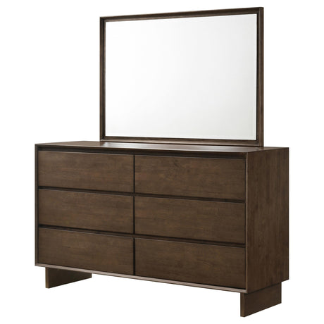 Glenwood Warm Brown 6-Drawer Dresser and Mirror from Coaster - Luna Furniture