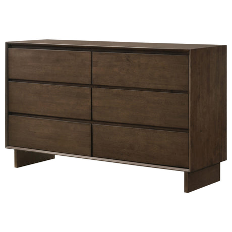 Glenwood Warm Brown 6-Drawer Dresser from Coaster - Luna Furniture