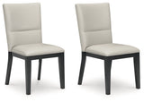 Glinari Taupe/Black Dining Chair, Set of 2 from Ashley - Luna Furniture