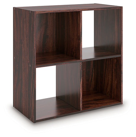 Glosmount Cherry/Light Brown Four Cube Organizer from Ashley - Luna Furniture