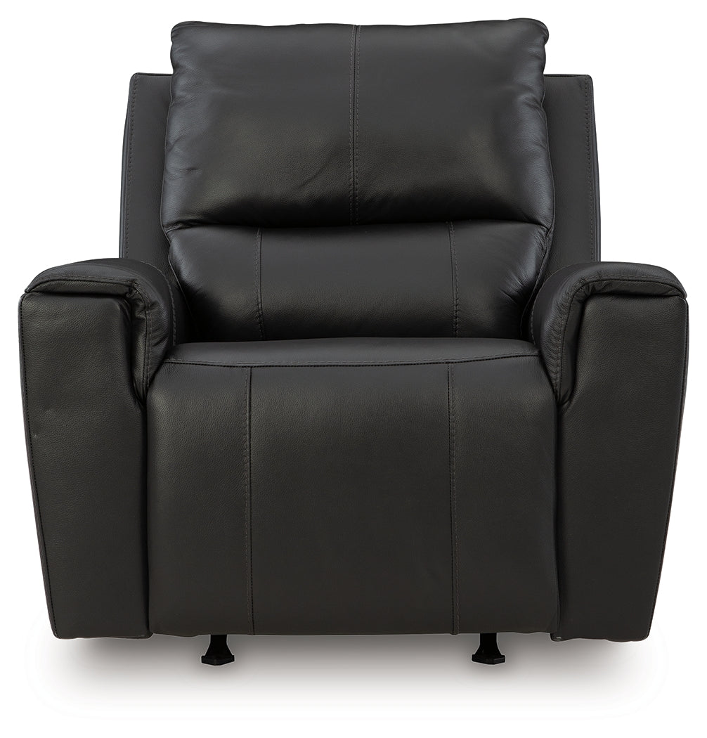 Glossmore Black Recliner from Ashley - Luna Furniture