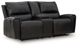 Glossmore Black Reclining Loveseat with Console from Ashley - Luna Furniture