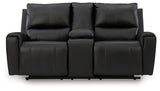 Glossmore Black Reclining Loveseat with Console from Ashley - Luna Furniture