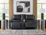 Glossmore Black Reclining Loveseat with Console from Ashley - Luna Furniture