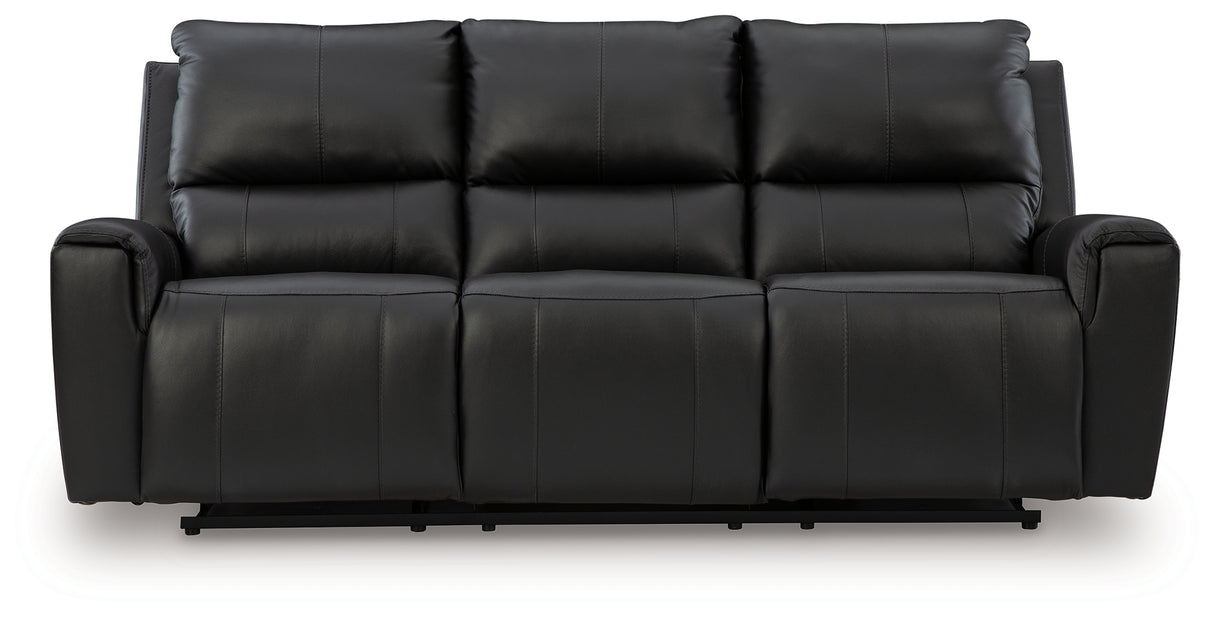Glossmore Black Reclining Sofa from Ashley - Luna Furniture