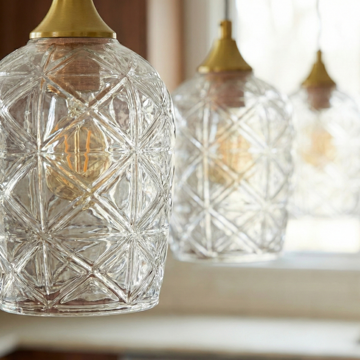 Glowline Pendant Lamp - Gold and Clear from Ashcroft Furniture - Luna Furniture