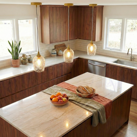 Glowline Pendant Lamp - Gold and Clear from Ashcroft Furniture - Luna Furniture