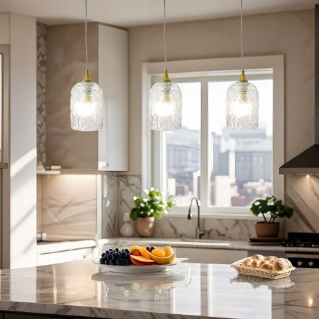 Glowline Pendant Lamp - Gold and Clear from Ashcroft Furniture - Luna Furniture