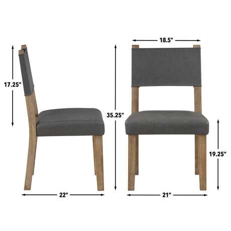 Aubrey Waxed Driftwood 7-Piece 78-96″ Dining Set from Steve Silver - Luna Furniture