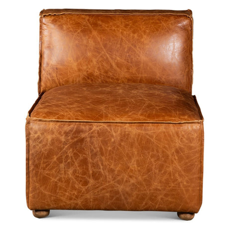 Portofino Loft Three Piece Sectional Sofa in Cocoa Brown Leather from Home Trends & Design - Luna Furniture