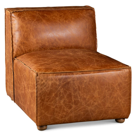 Portofino Loft Three Piece Sectional Sofa in Cocoa Brown Leather from Home Trends & Design - Luna Furniture