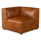 Portofino Loft Three Piece Sectional Sofa in Cocoa Brown Leather from Home Trends & Design - Luna Furniture
