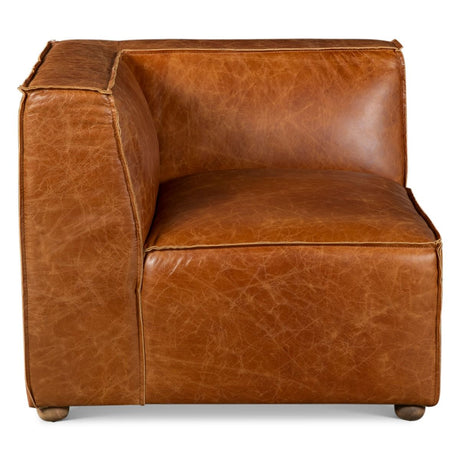 Portofino Loft Three Piece Sectional Sofa in Cocoa Brown Leather from Home Trends & Design - Luna Furniture
