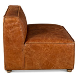 Portofino Loft Three Piece Sectional Sofa in Cocoa Brown Leather from Home Trends & Design - Luna Furniture