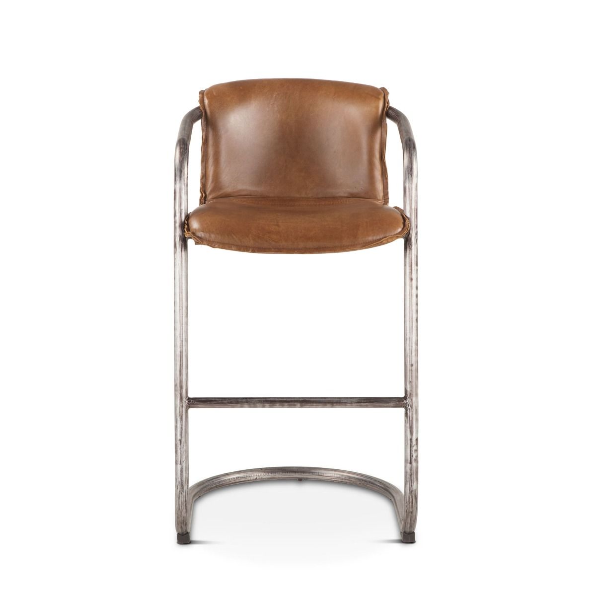 Portofino 22" Bar Chair in Berham Chestnut Leather, Set of 2 from Home Trends & Design - Luna Furniture