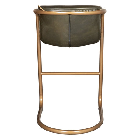 Portofino 22" Bar Chair in Emerald Green Leather, Set of 2 from Home Trends & Design - Luna Furniture