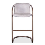 Portofino 22" Bar Chair in Vintage White Leather, Set of 2 from Home Trends & Design - Luna Furniture