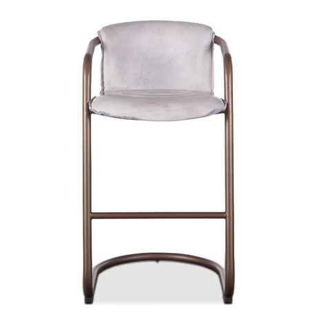 Portofino 22" Bar Chair in Vintage White Leather, Set of 2 from Home Trends & Design - Luna Furniture