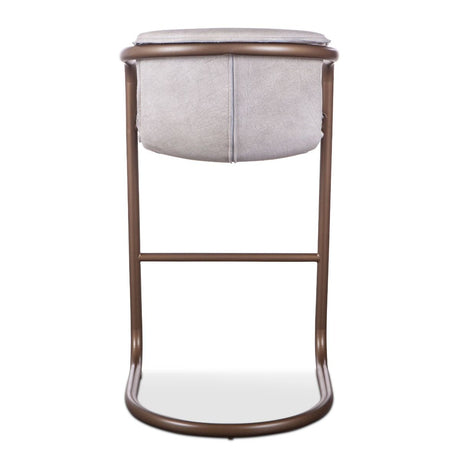 Portofino 22" Bar Chair in Vintage White Leather, Set of 2 from Home Trends & Design - Luna Furniture