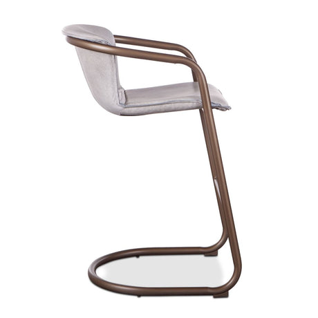 Portofino 22" Bar Chair in Vintage White Leather, Set of 2 from Home Trends & Design - Luna Furniture