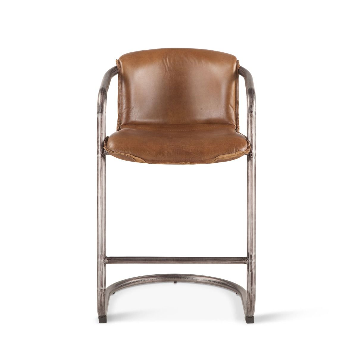 Portofino 22" Counter Chair in Berham Chestnut Top Grain Leather, Set of 2 from Home Trends & Design - Luna Furniture