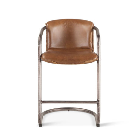 Portofino 22" Counter Chair in Berham Chestnut Top Grain Leather, Set of 2 from Home Trends & Design - Luna Furniture