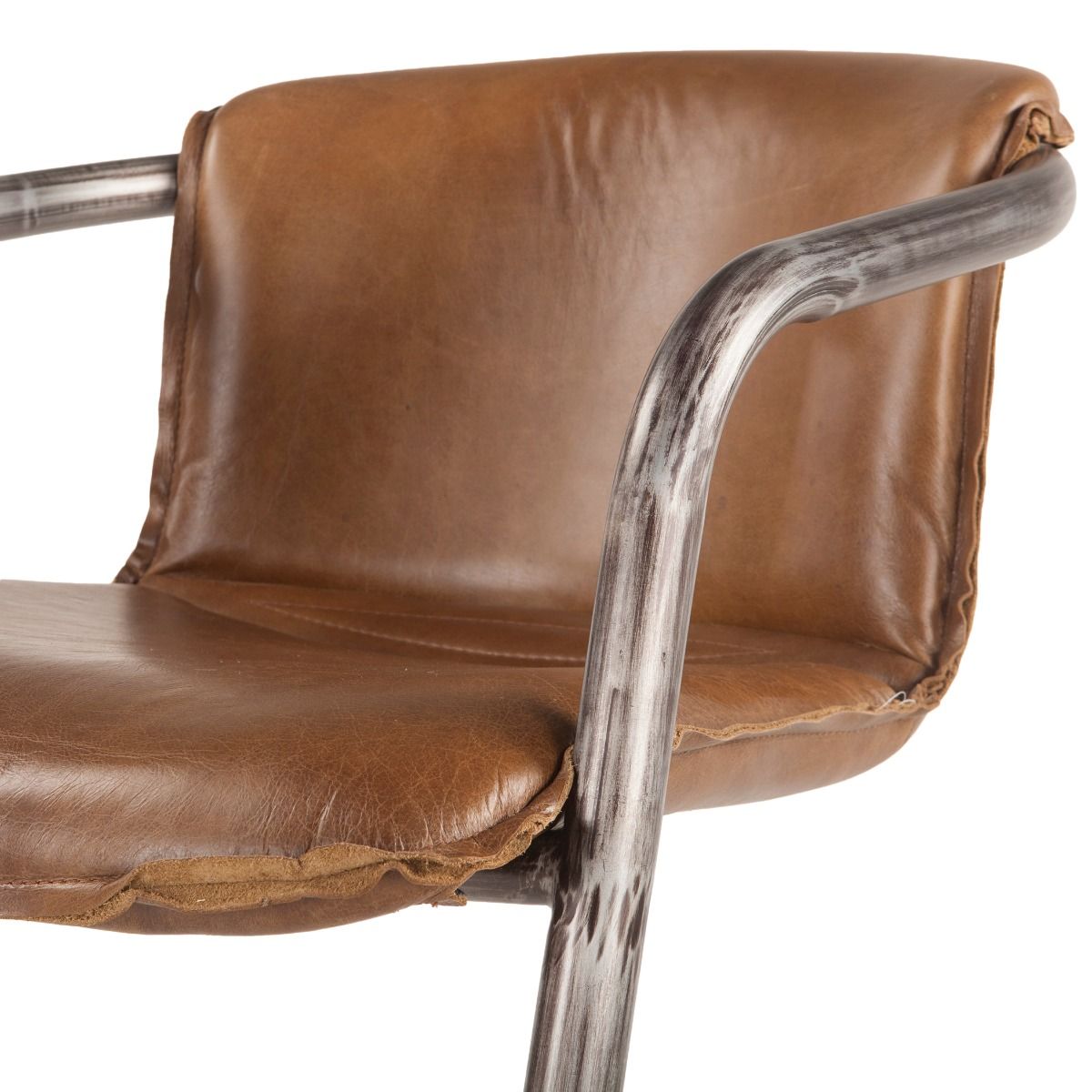 Portofino 22" Counter Chair in Berham Chestnut Top Grain Leather, Set of 2 from Home Trends & Design - Luna Furniture