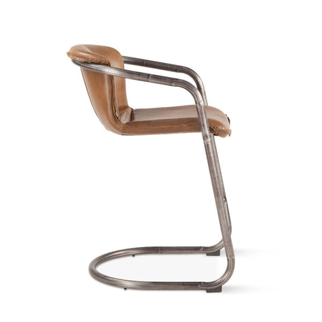 Portofino 22" Counter Chair in Berham Chestnut Top Grain Leather, Set of 2 from Home Trends & Design - Luna Furniture