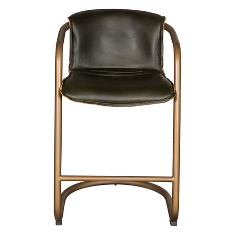 Portofino 22" Counter Chair in Emerald Green Leather, Set of 2 from Home Trends & Design - Luna Furniture
