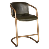 Portofino 22" Counter Chair in Emerald Green Leather, Set of 2 from Home Trends & Design - Luna Furniture
