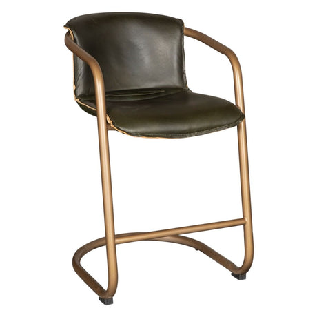 Portofino 22" Counter Chair in Emerald Green Leather, Set of 2 from Home Trends & Design - Luna Furniture