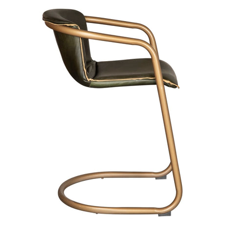 Portofino 22" Counter Chair in Emerald Green Leather, Set of 2 from Home Trends & Design - Luna Furniture
