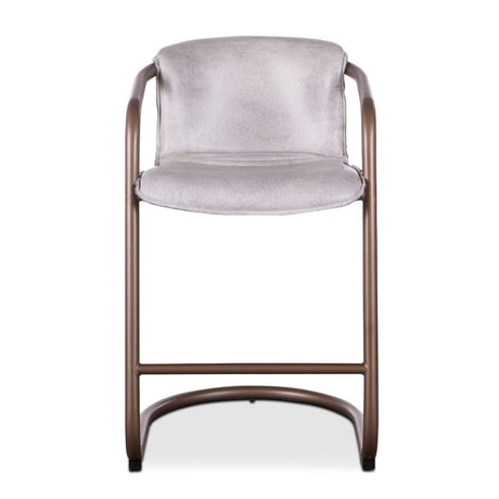 Portofino 22" Counter Chair in Vintage White Top Grain Leather, Set of 2 from Home Trends & Design - Luna Furniture