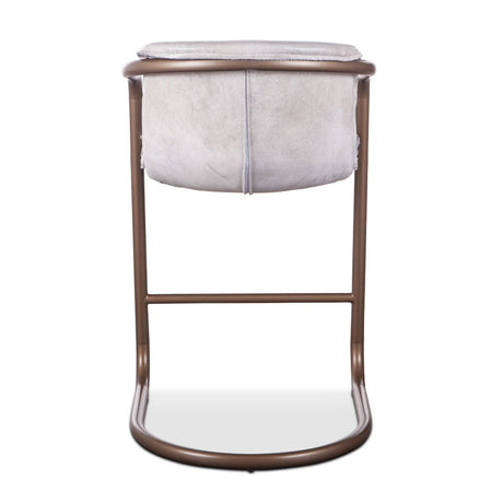 Portofino 22" Counter Chair in Vintage White Top Grain Leather, Set of 2 from Home Trends & Design - Luna Furniture