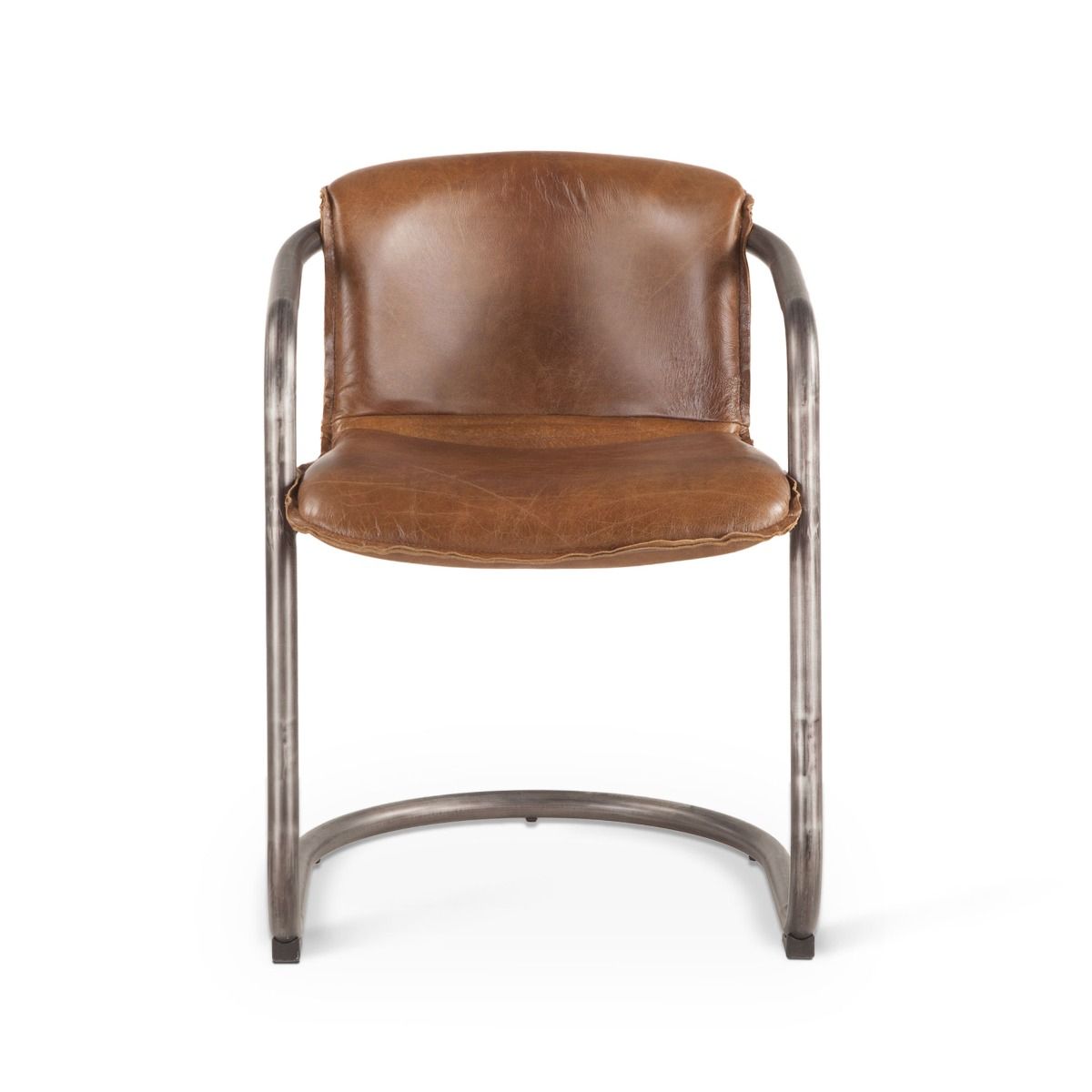 Portofino 22" Dining Chair in Berham Chestnut Leather, Set of 2 from Home Trends & Design - Luna Furniture