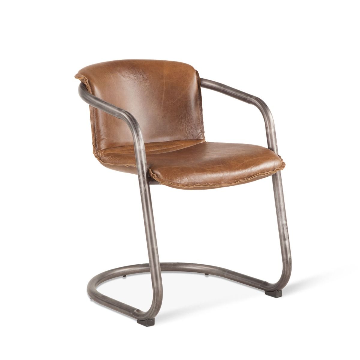 Portofino 22" Dining Chair in Berham Chestnut Leather, Set of 2 from Home Trends & Design - Luna Furniture